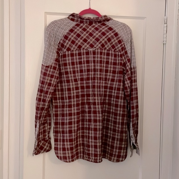 Free People Catch Up With Me Plaid Button Down Shirt - Picture 2 of 8